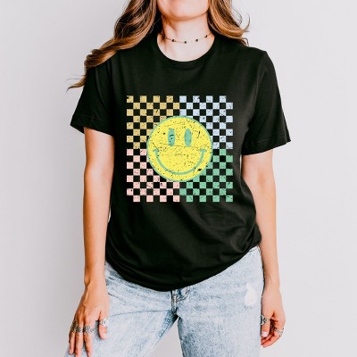 Simply Sage Market Four Square Smiley Face Short Sleeve Tee
