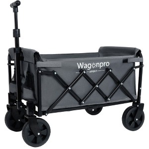 CAVINAS Expandable Dual-Layer Shopping Cart,Lightweight Folding Wagon with 100% Extra Space,Utility Cart for Camping,Shopping,Sports,Gardening - 1 of 4
