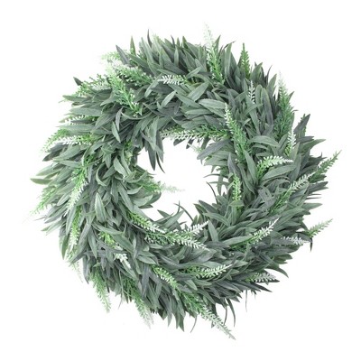 Northlight 14" Unlit Artificial Dusty White Christmastime Wispy Lavender Christmas Wreath