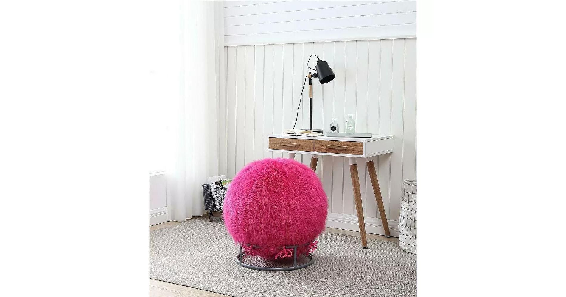 J&V TEXTILES Posture Fuzzy Exercise Yoga Ball Chair Set