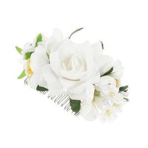Unique Bargains Women's Simulated Flowers Hair Clip Comb 1 Pc - 1 of 4