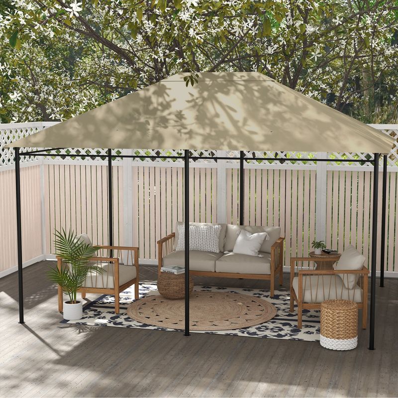 Outsunny 10' x 13' Gazebo Canopy Replacement, Patio Gazebo Roof with Top Vents, 2 of 7
