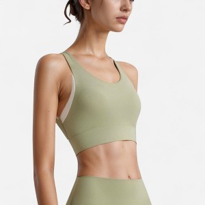 Anna-Kaci Active Women's Scoop Neck Sports Bra with Wide Shoulder Straps and Elastic Band for Medium Support - 1 of 4