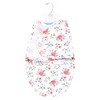 Hudson Baby Infant Girl Plush Faux Fur Swaddle Wrap, Vintage Floral, 0-3 Months - 2 of 2