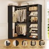 Aheaplus Corner Closet Organizer with 2 Hanging Rods, Walk-In Closet System with Shoe Rack - 2 of 4