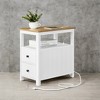 End Table with Drawers for Living Room Living Room Side Table with Drawers Narrow Coffee Table with Charging Station - 2 of 4