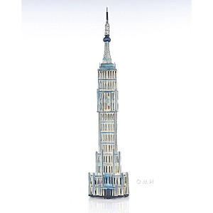 Old Modern Handicrafts Empire State Building Coin Bank – 26" Handcrafted Iron Saving Box with Vintage Painted Finish - 1 of 4