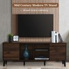 Mid Century TV Stand with 2 Cabinets & 3 Open Shelves, Media Console for TVs up to 70'', Entertainment Center for Living Room, Bedroom - 4 of 4
