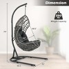 Costway Egg Chair with Stand Pillow & Cushion Hanging Accessories for Living Room - 3 of 4