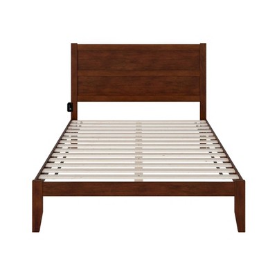 Modern Classic Queen Platform Bed with Wooden Headboard