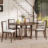 5 PCS Dining Set with Extendable Table, Farmhouse Style Dining Table with Removable Leaf, Wood Frame Chair with Polyester Cushion-Coolbibila - 2 of 4