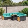 vidaXL 10 Piece Patio Sofa Set with Cushions - Black - 2 of 4