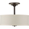 Progress Lighting, Inspire Collection, 2-Light Semi-Flush Mount, Brushed Nickel, Linen Shade - image 2 of 4