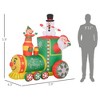 Angel Sar 6ft Inflatable Christmas Train with LED Lights, Blow-Up Holiday Yard Decoration featuring Santa, Snowman & Gingerbread Man for Outdoor - 3 of 4