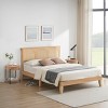 Wood Round Coffee Table with Drawers Circle Living Room Table - 2 of 4