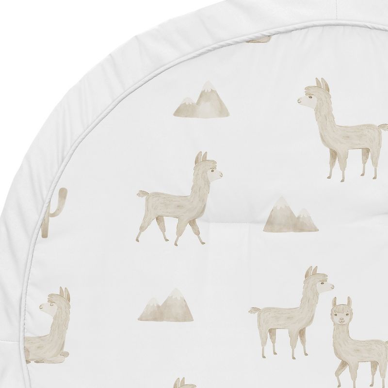Sweet Jojo Designs Boy or Girl Gender Neutral Unisex Baby Tummy Time Playmat Boho Llama Taupe and White, 4 of 6