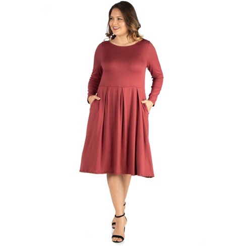 Plus Size 24Seven Comfort Apparel Elbow Sleeve Maxi Dress, Women's