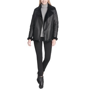 Calvin Klein Womens Shearling Biker Jacket - 1 of 1