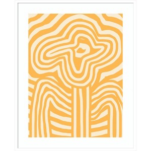 Amanti Art Yellow Striped Flower by Little Dean Wood Framed Wall Art Print - 1 of 4