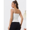 Allegra K Women's Spaghetti Strap Build in Bra Padded Sleeveless Tank Tops - 2 of 4