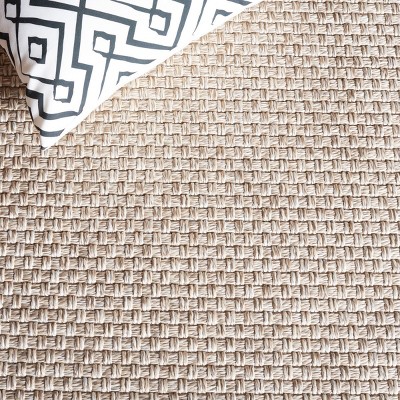 Beige Flat Woven Reversible Synthetic 4' x 6' Rug
