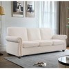 CAVINAS Upholstered 2 Seater Couch, Soft Velvet Loveseat  with High-Density Foam, Loose Back Cushions & Solid Wood Turned Legs - 3 of 4