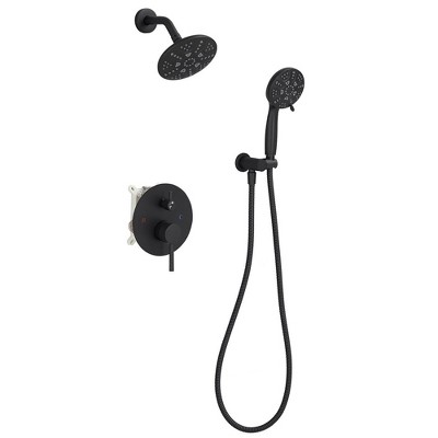 Single Handle 1-Spray Round Rain Shower Faucet 1.8 GPM with Dual Function Pressure Balance Valve