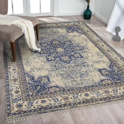 Luxe Weavers Fringe Modern Floral Indoor Area Rug