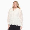 Plus Size Button Down Lace Top - White Mark - 2 of 4