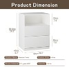 ATJafurn White Cabinet Freestanding Storage Cabinet, Floor Cabinet Nightstands With 2 Drawers For Living Room, Bed Room - 4 of 4
