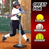PLAYAPUT Portable Batting Tee for Baseball and Softball, Height Adjustable from 24 to 46 Inches, Black and Silver - 3 of 4