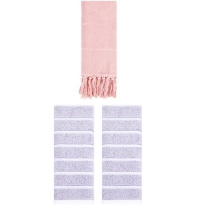 REGALWOVEN 3 Packs Striped and Solid Absorbent Soft Cotton Hand Towel for Bathroom - 1 of 4