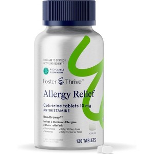 Foster & Thrive All Day Allergy Relief Cetirizine Tablets 10mg, 120 Count - 1 of 4