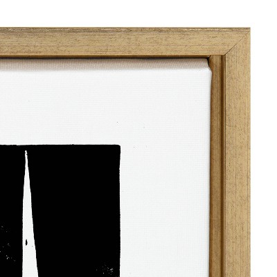 Modern Black and White Geometric Canvas Print with Gold Frame