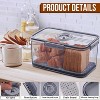 Grey Airtight Bread Box with Time Recording Lid, for Homemade Bread & Bagels - 3 of 4