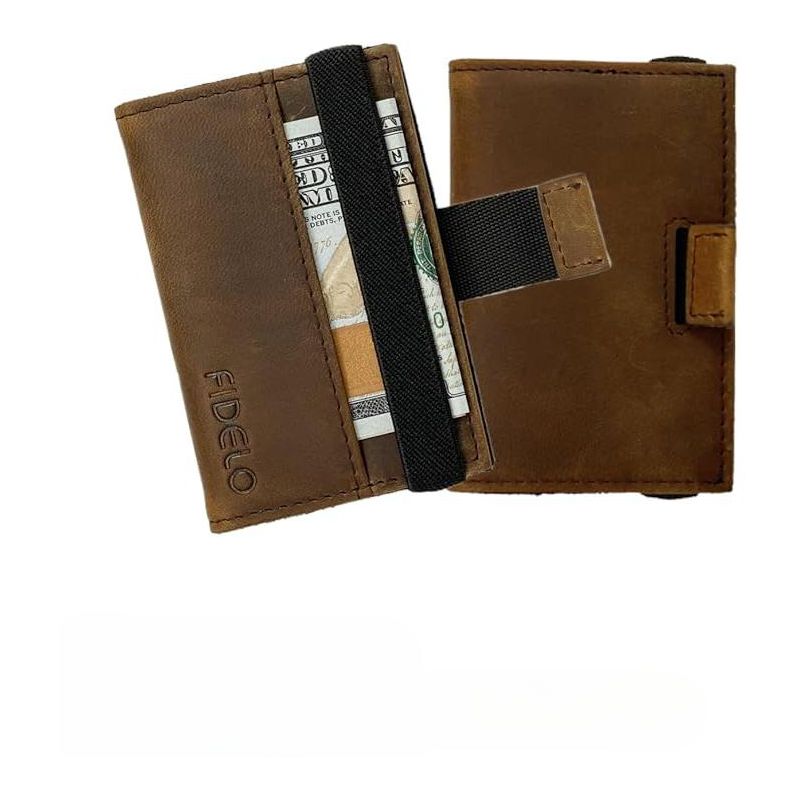 Fidelo Wallet for Men with Card Holder, Pull Tab and RFID Blocking, Crazy Horse Chestnut, 2 of 4