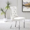 NicBex High-End Velvet Upholstered Tufted Dining Chairs Set of 2 with Mirrored Steel Legs,Modern Accent Chairs for Dining Room,Office - 3 of 4