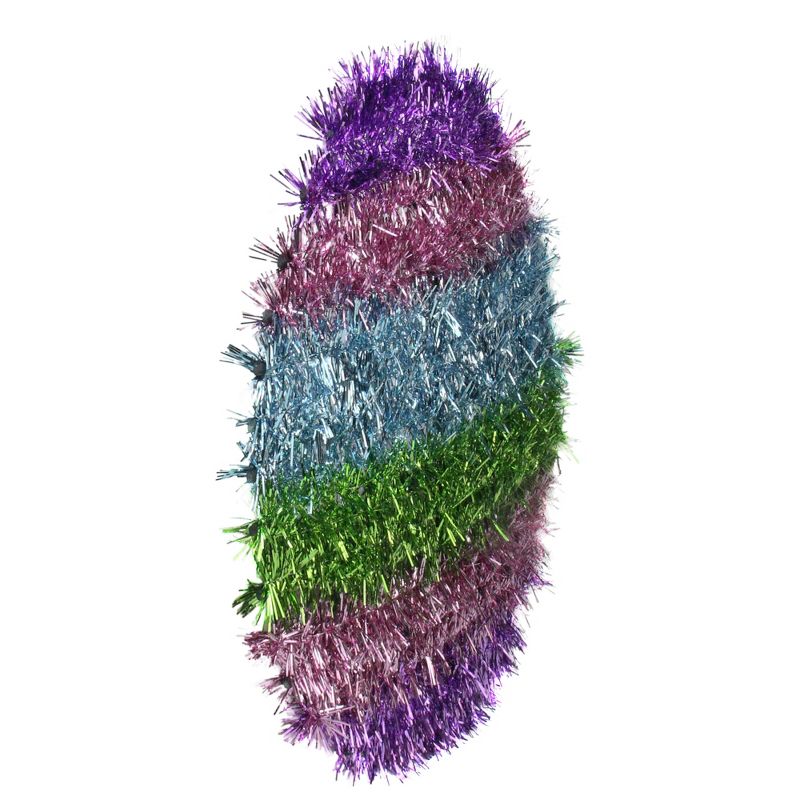 Northlight 12" Tinsel Easter Egg Spring Window Decoration - Purple/Blue, 3 of 4