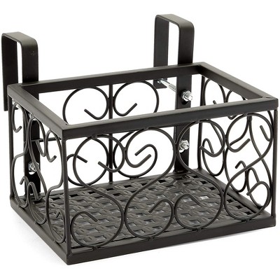 Black Metal Hanging Planter Set for Balcony and Patio