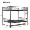 CAVINAS Full Size Modern Bunk Bed with Storage Shelf & Guardrails,Simple Metal Bed Frame for Bedroom,Kids Room,Black - 4 of 4