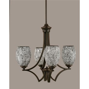Toltec Lighting Zilo 4 - Light Chandelier in  Dark Granite with 5" Black Fusion Shade - 1 of 1