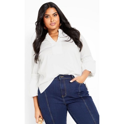 womens plus size white blouse