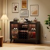 Home Bar Cabinet with LED Lights, Freestanding Liquor Cabinet with Storage Shelves for Living Room and Dining Room - 3 of 4
