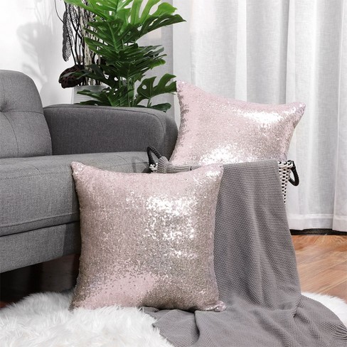 Piccocasa Decors Sequin Pillow Covers Shiny Sparkling Comfy Satin