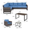 Buenhomino Outdoor Furniture Sectional Sofa L Shaped Couch - Patio Wicker Set with 2 Swivel Glider Chairs, 7 Piece Patio Conversation Set with Cushion - 4 of 4