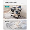 SONGMICS Bamboo Luggage Rack Foldable Suitcase Stand with Fabric Storage Shelf - 3 of 4