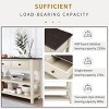 LIVAREEmlen Retro Design Console Table with Two Open Shelves, Pine Solid Wood Frame and Legs for Living Room (Espresso+Beige) - 4 of 4