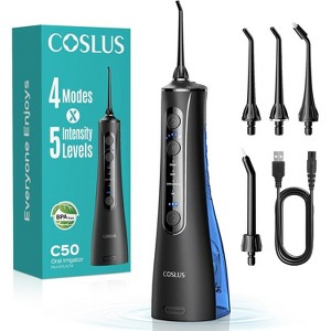 COSLUS Cordless Water Flosser for Teeth: 4 Modes 5 Intensities Water Dental Pick with MDL Accepted for Orthodontic, Braces Gums Care Portable - 1 of 4