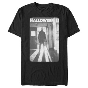 Men's Halloween II Michel Myers Black and White Image T-Shirt - 1 of 4