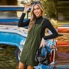 Women's  Olive Green Corduroy Button-Front Pinafore Dress - Cupshe - 2 of 4